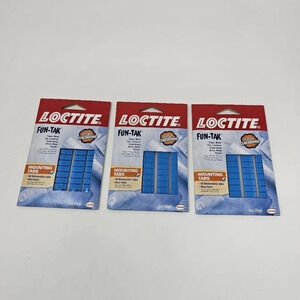 Loctite Fun-Tak Mounting Putty Blue 2 oz Removable Non Toxic Lot of 3 Packs